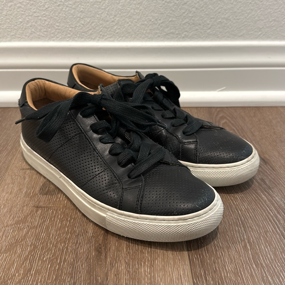 Greats Royale Leather Sneaker in Perforated Black
